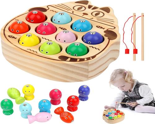 un gioco di pesca magnetica Montessori