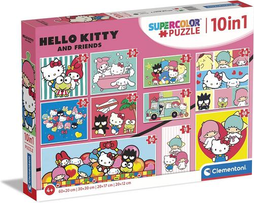 een Clementoni Supercolor Hello Kitty 10 in 1 puzzel