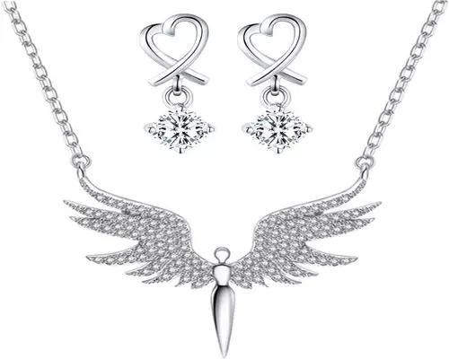 un Collier En Titane Avec Pendentif Aile D'Ange Generic