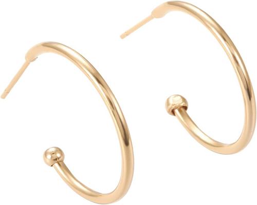 A Set of 6 Pairs of 18K Gold Plated Half Hoop Earrings