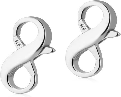 A Set of 2Pcs 14Mm Double Lobster Clasps in 925 Sterling Silver