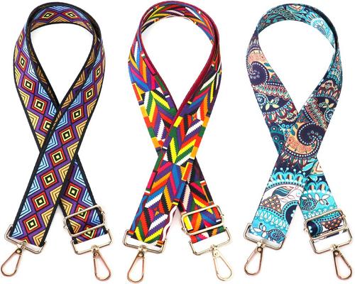 um trio de alças coloridas para bolsas Qwork