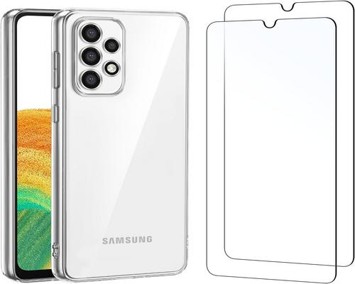 Um kit de capa e protetor de tela Samsung A33