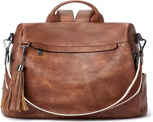 Zaino in pelle antifurto da donna