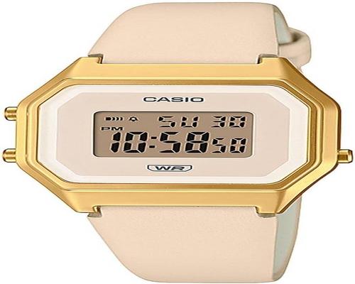 a Casio Unisex Watch With Leather Strap
