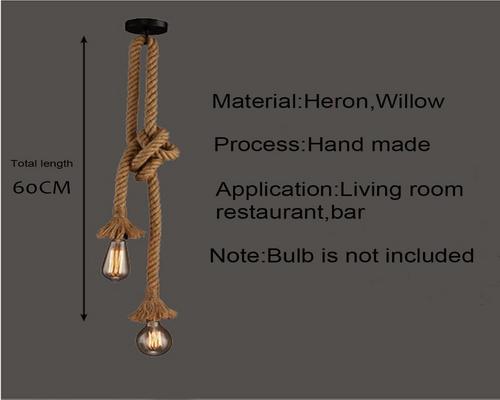 een industriële henneptouw hanglamp Starryol