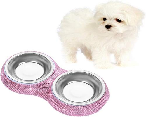 ένα μπολ Soleebee Bling Pet με κρυστάλλους για μικρά σκυλιά και γάτες
