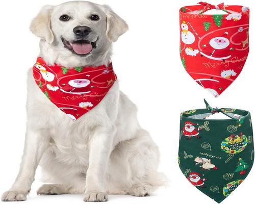 A Set of Christmas Pet Bandanas