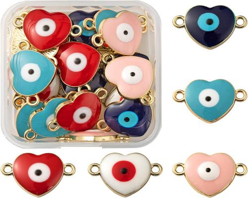 a Heart Shaped Evil Eye Cogcharger Charm Connector