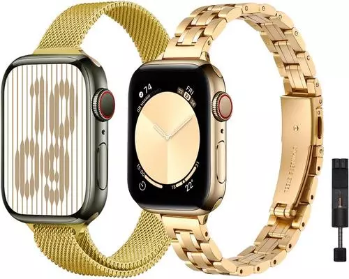 un Pack De 2 Bracelets Métalliques Baklon Pour Apple Watch
