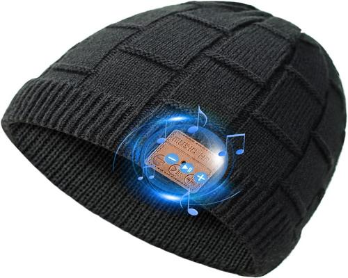 eine Bluetooth-Mütze mit Stereo-Kopfhörern