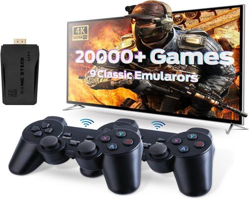 带有游戏和无线控制器的 4K HDMI 复古控制台