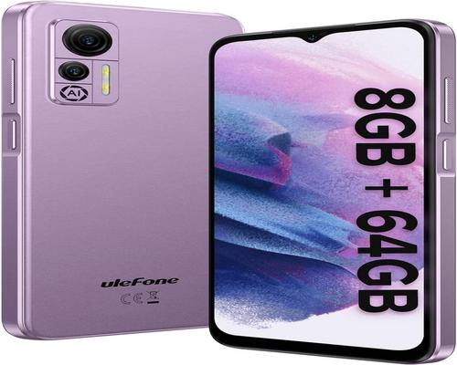 een paarse smartphone