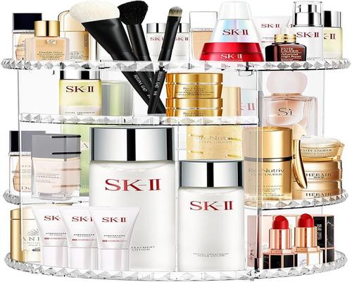 un organizador de maquillaje giratorio