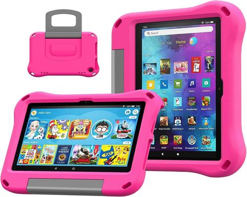 a Set Of Accessory Dj&Rppq Case For Tablet 8Inch(Available With 12Th/10Th Generation, 2022/2020 Release) - Lightweight Shockproof Kids Friendly Cover Case With Handle St