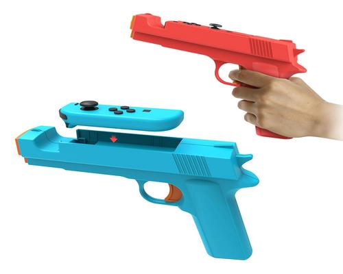 a Set Of Accessory Gamsurfing Joy-Con Gun For Switch/Switch Oled Controller[2 Pack],Game Gun Hand Grip Motion Controller Shooting Games Wolfenstein 2:The New Colossus- F