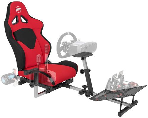 a Set Of Accessory Openwheeler Gen3 Racing Wheel Simulator Stand Cockpit Red On Black, Video Game Controller, Fits All Logitech G923, G920, Thrustmaster, Fanatec Wheels,