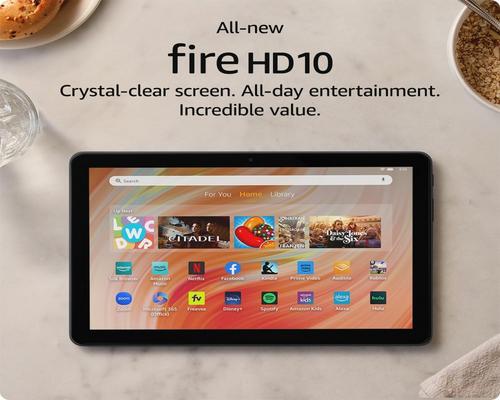 a Set Of Accessory Certified Refurbished Amazon Fire Hd 10 Tablet, Built For Relaxation, 10.1" Vibrant Full Hd Screen, Octa-Core Processor, 3 Gb Ram, Latest Model (2023 