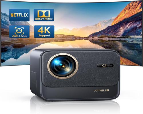 um projetor de vídeo Wimius 4K certificado pela Netflix/Dolby