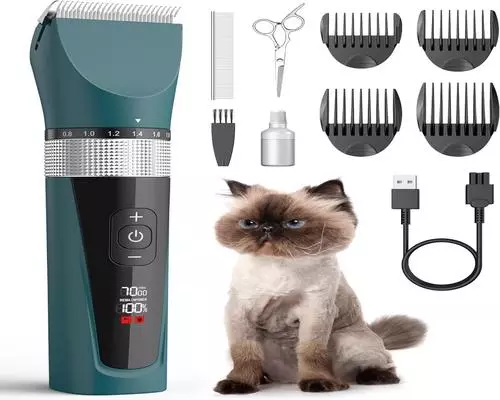 Kit de tosa para gatos Oneisall de 5 velocidades, tosquiadeira à prova d'água