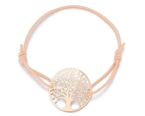 A Rose Gold Cord Bracelet Tree of Life