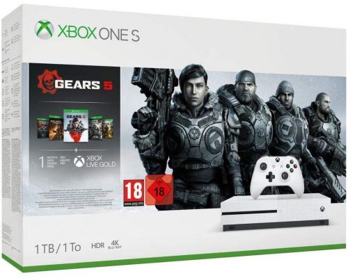 An Xbox One S Console with Gears 5