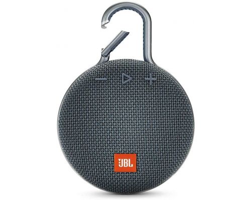 Een draagbare Bluetooth-luidspreker met JBL Clip 3 karabijnhaak
