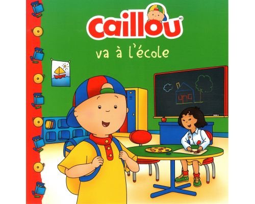 En Caillou-bok går i skolan