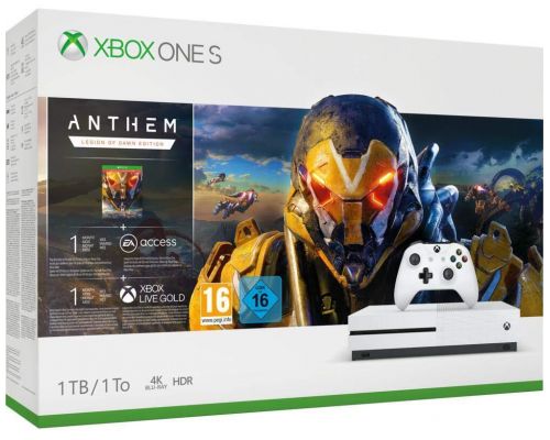 An Xbox One S 1TB Anthem Pack