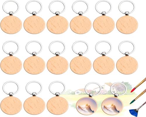 a Set of 15 Wooden Keychains to Personalize